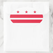 Sticker Ovale Drapeau du district de Columbia (USA) (Sac)