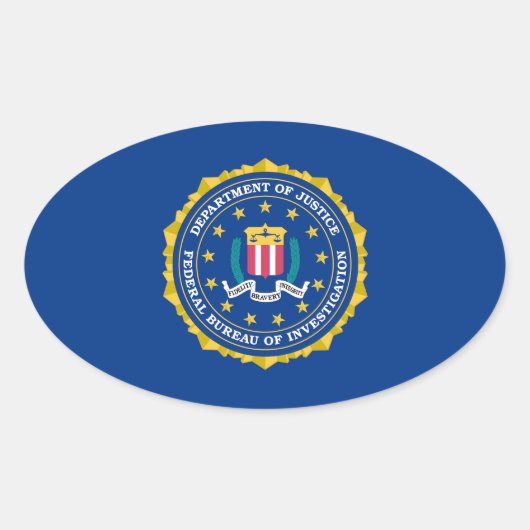 Sticker Ovale Drapeau du FBI (Devant)