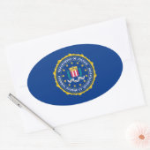 Sticker Ovale Drapeau du FBI (Enveloppe)
