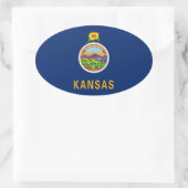 Sticker Ovale Drapeau du Kansas (Sac)