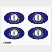 Sticker Ovale Drapeau du Kentucky (Feuille)