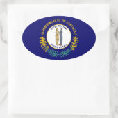 Sticker Ovale Drapeau du Kentucky (Sac)