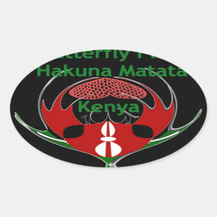 Sticker Ovale Drapeau du Kenya - Hakuna Matata Patriotic