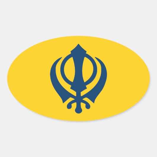 Sticker Ovale Drapeau du Khalistan (proposé) (Devant)