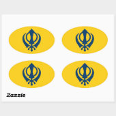 Sticker Ovale Drapeau du Khalistan (proposé) (Feuille)