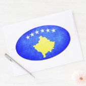 Sticker Ovale Drapeau du Kosovo (Enveloppe)