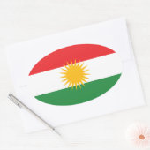 Sticker Ovale Drapeau du Kurdistan (Enveloppe)