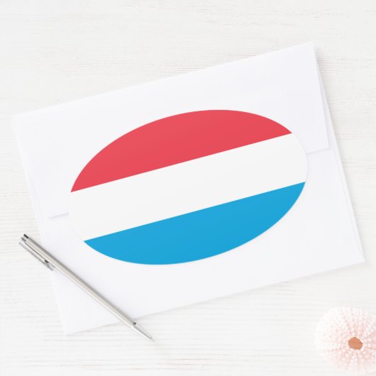 Sticker Ovale Drapeau du Luxembourg (Enveloppe)