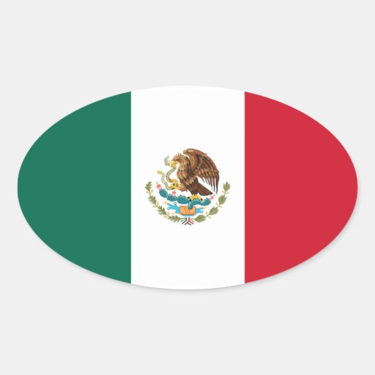 Sticker Ovale Drapeau du Mexique (Devant)