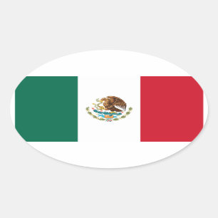 Sticker Ovale Drapeau du Mexique