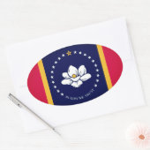 Sticker Ovale Drapeau du Mississippi (2020) (Enveloppe)