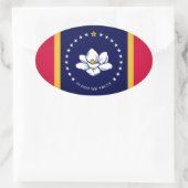 Sticker Ovale Drapeau du Mississippi (2020) (Sac)