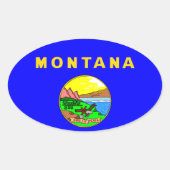 Sticker Ovale Drapeau du Montana, Big Sky Country (Devant)