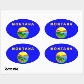 Sticker Ovale Drapeau du Montana, Big Sky Country (Feuille)