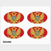 Sticker Ovale Drapeau du Monténégro (Feuille)