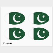 Sticker Ovale Drapeau du Pakistan (Feuille)