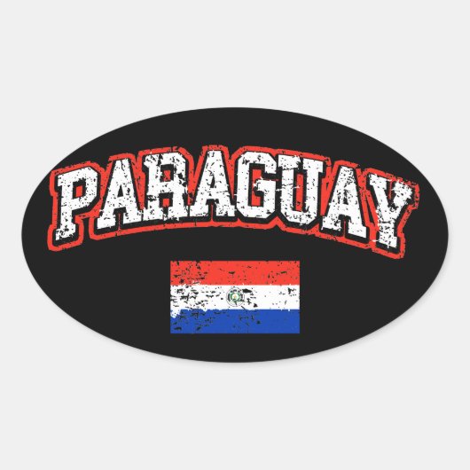 Sticker Ovale drapeau du Paraguay (Devant)