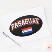 Sticker Ovale drapeau du Paraguay (Enveloppe)