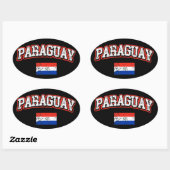 Sticker Ovale drapeau du Paraguay (Feuille)