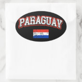 Sticker Ovale drapeau du Paraguay (Sac)