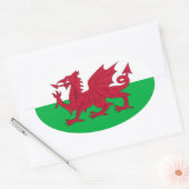 Sticker Ovale Drapeau du Pays de Galles (Cymru) (Enveloppe)