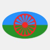 Sticker Ovale Drapeau du peuple rom (Devant)