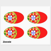 Sticker Ovale Drapeau du Portugal (Feuille)