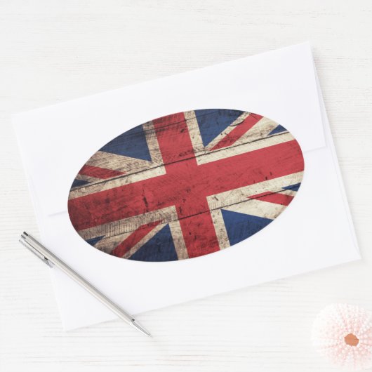 Sticker Ovale Drapeau du Royaume-Uni (Enveloppe)