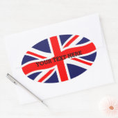 Sticker Ovale Drapeau du Royaume-Uni + vos idées (Enveloppe)