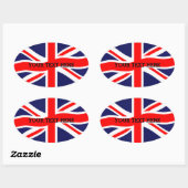 Sticker Ovale Drapeau du Royaume-Uni + vos idées (Feuille)