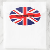 Sticker Ovale Drapeau du Royaume-Uni + vos idées (Sac)