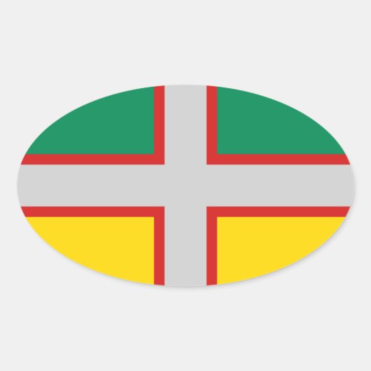 Sticker Ovale Drapeau du Saguenay-Lac-Saint-Jean (QUÉBEC) (Devant)