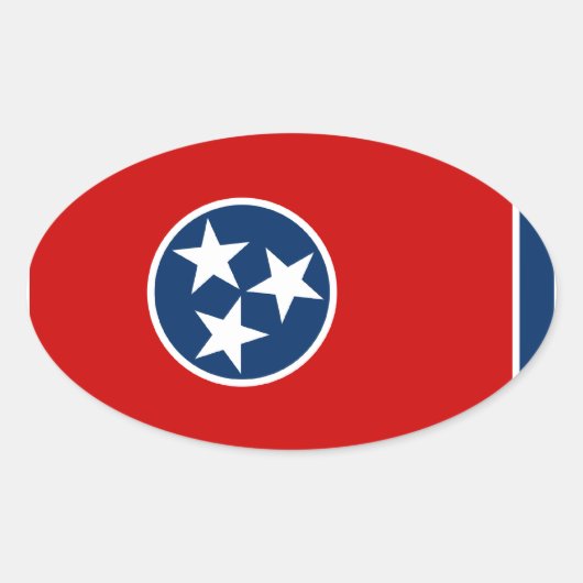 Sticker Ovale Drapeau du Tennessee (Devant)