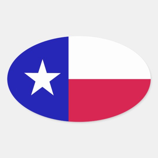 Sticker Ovale Drapeau du Texas (Devant)
