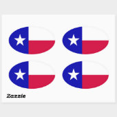 Sticker Ovale Drapeau du Texas (Feuille)