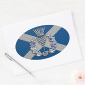 Sticker Ovale Drapeau écossais en fibre de carbone (Enveloppe)