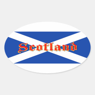 Sticker Ovale Drapeau écossais - Image de haute qualité