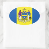 Sticker Ovale Drapeau/ Emblème de Philadelphie, PA (Sac)