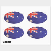 Sticker Ovale Drapeau en bois Australie (Feuille)