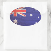 Sticker Ovale Drapeau en bois Australie (Sac)