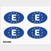 Sticker Ovale Drapeau Espagne "E" Union européenne (Feuille)