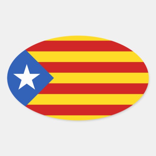 Sticker Ovale Drapeau Estelada Catalonia (Devant)