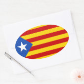 Sticker Ovale Drapeau Estelada Catalonia (Enveloppe)