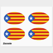 Sticker Ovale Drapeau Estelada Catalonia (Feuille)