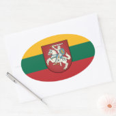 Sticker Ovale Drapeau et armoiries de Lituanie (Enveloppe)