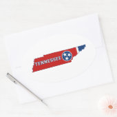 Sticker Ovale Drapeau et carte d'état du Tennessee (Enveloppe)