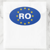 Sticker Ovale Drapeau européen "RO" de la Roumanie (Sac)