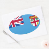 Sticker Ovale Drapeau Fidji (Enveloppe)