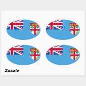 Sticker Ovale Drapeau Fidji (Feuille)