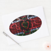 Sticker Ovale Drapeau fissuré : Faites simple - Résilience kenya (Enveloppe)